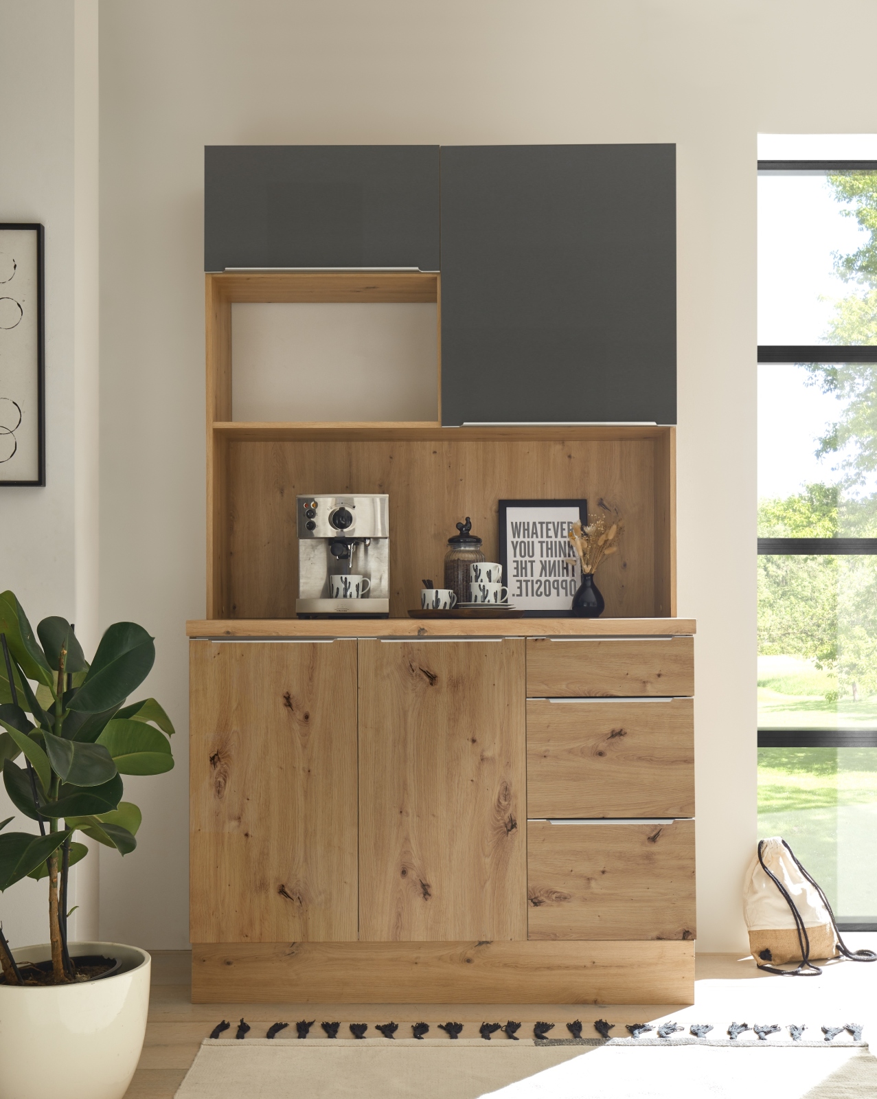 RESPEKTA Buffet - Artisan Eiche - grau matt - 120 cm