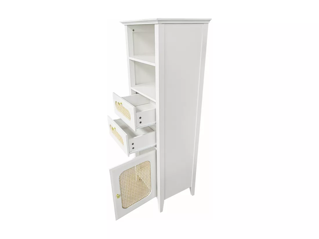 Grande vitrine de salon en rotin,d20cm×h140.5cm