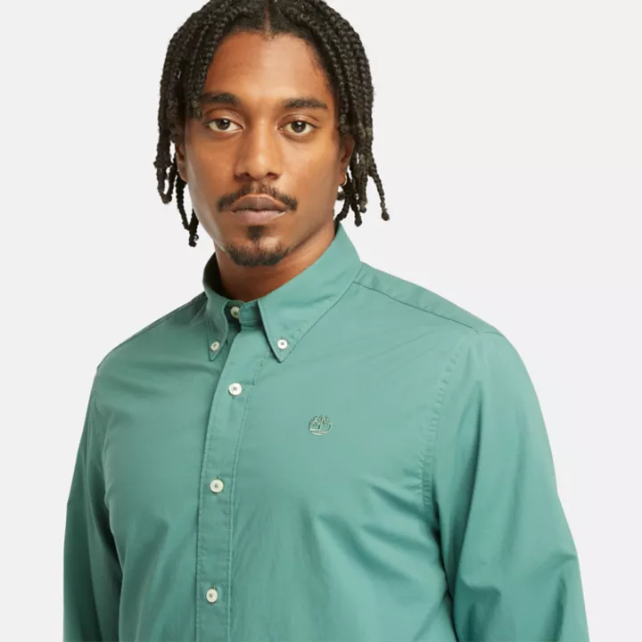 Chemise en popeline pour homme en bleu sarcelle