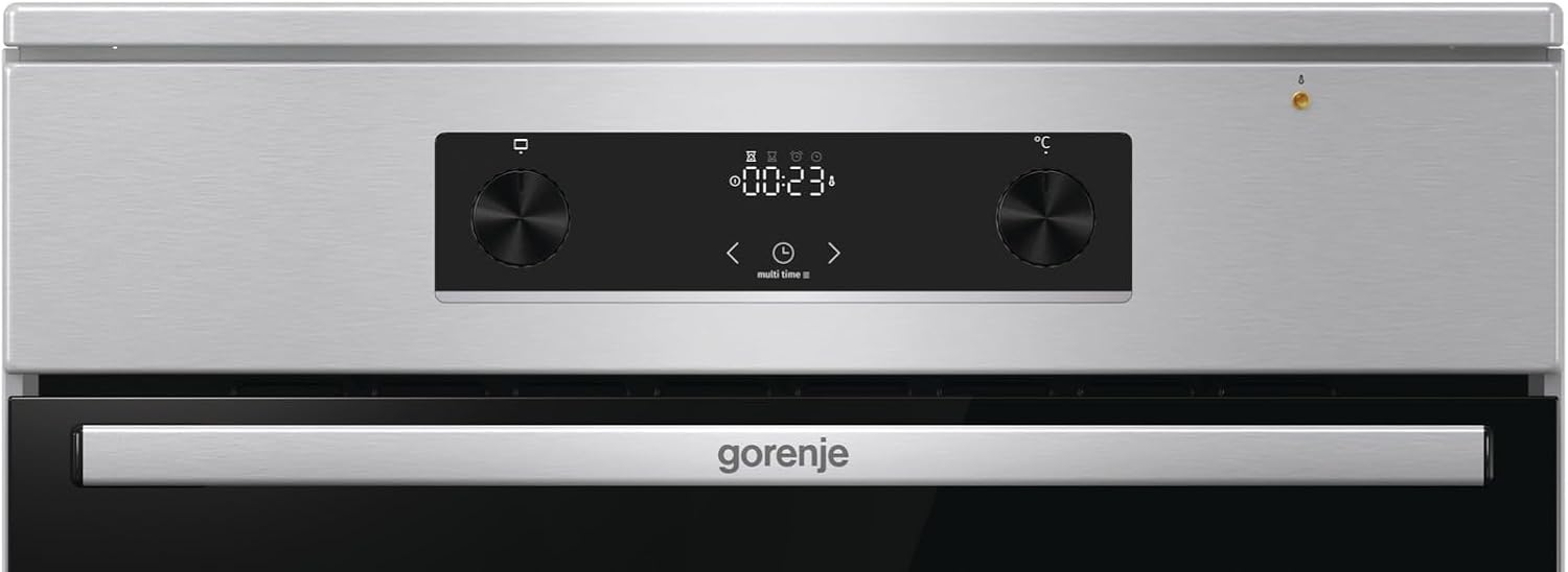 Gorenje GEIT6C60XPG Elektro Standherd mit Induktionskochfeld / 60 cm / 71 Liter/AirFry/Kindersicherung/GentleClose/AquaClean/BridgeZone/PowerBoost/edelstahl