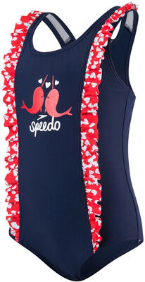 Speedo Spashmaster Frill Badedrakt, Navy/Red