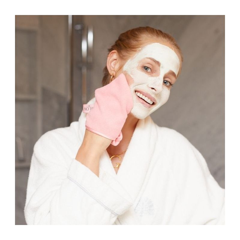 Gant lavable pour retirer les masques visage rose Glov