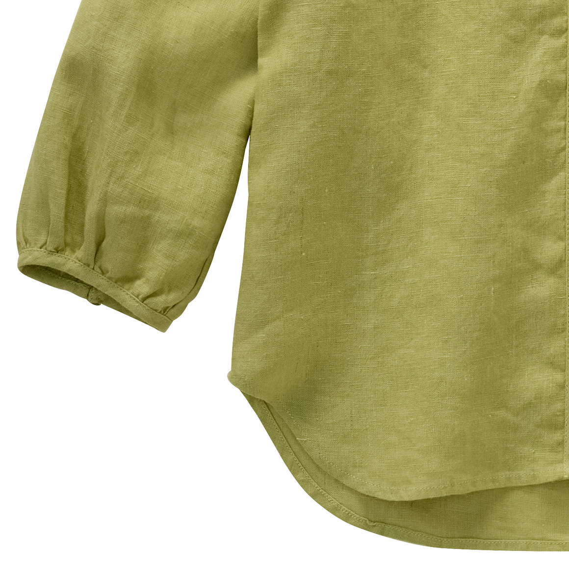 Jonas Nielsen Mädchen Leinen-Bluse unifarben limette