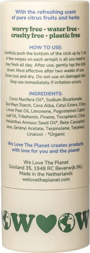 We Love The Planet  Fresh Citrus Deo, Deo Stick (40g)