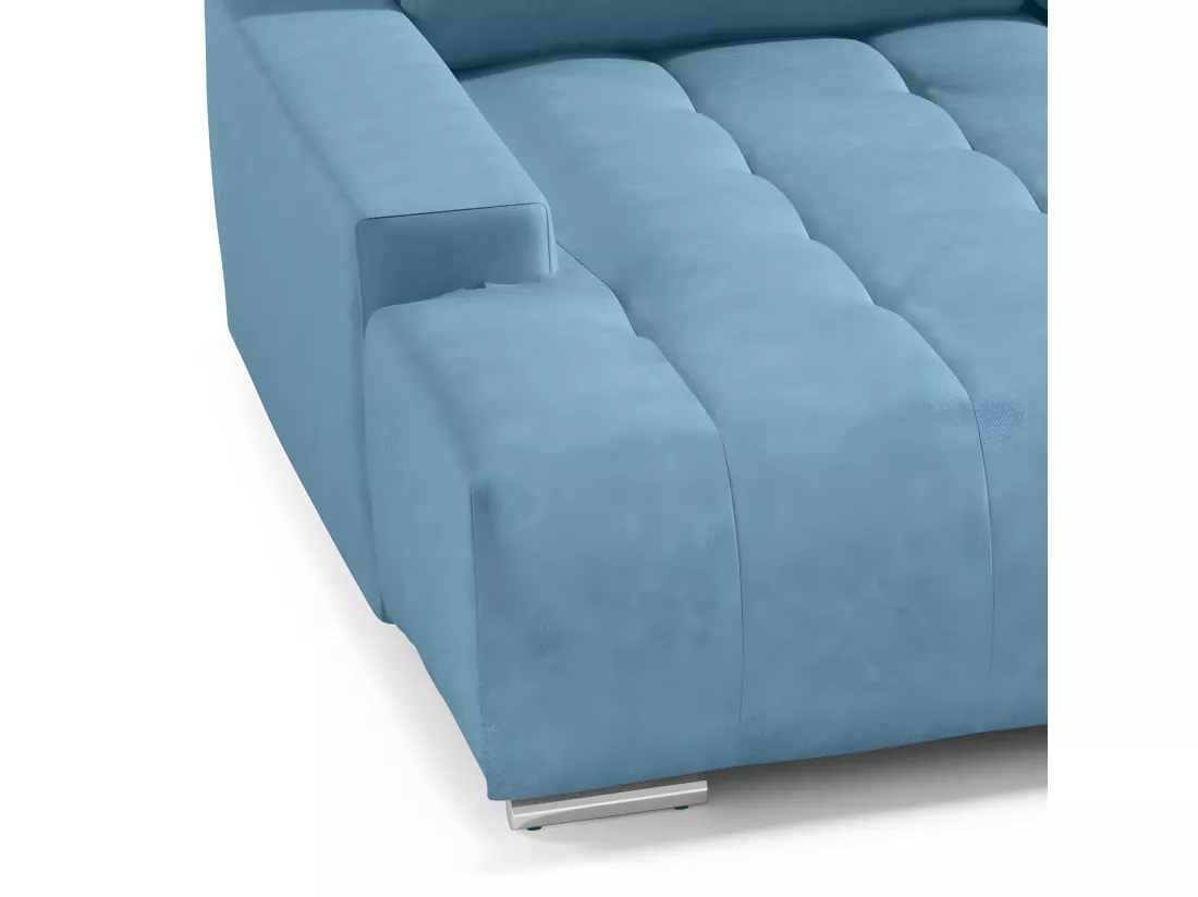 Canapé U 5 places convertible coffre Jonas Bleu