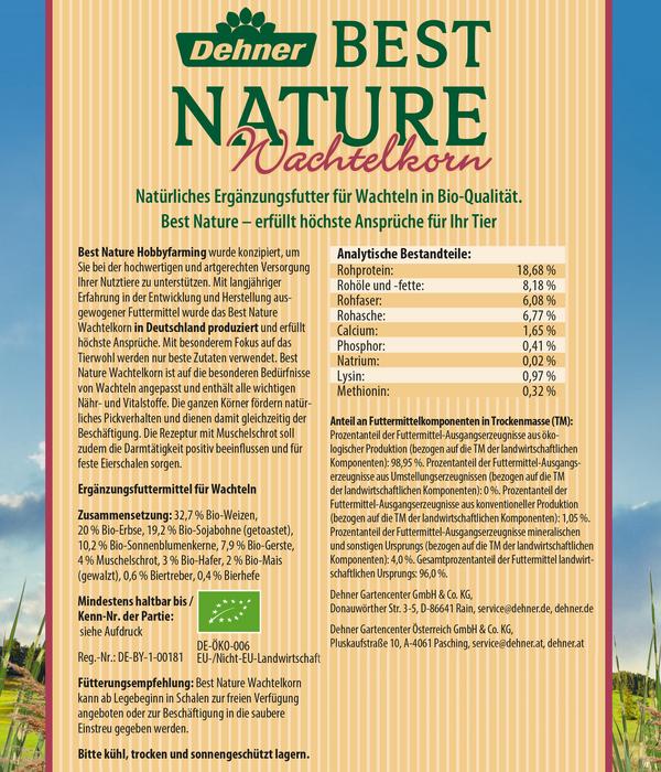 Dehner Best Nature Wachtelfutterergänzung Bio