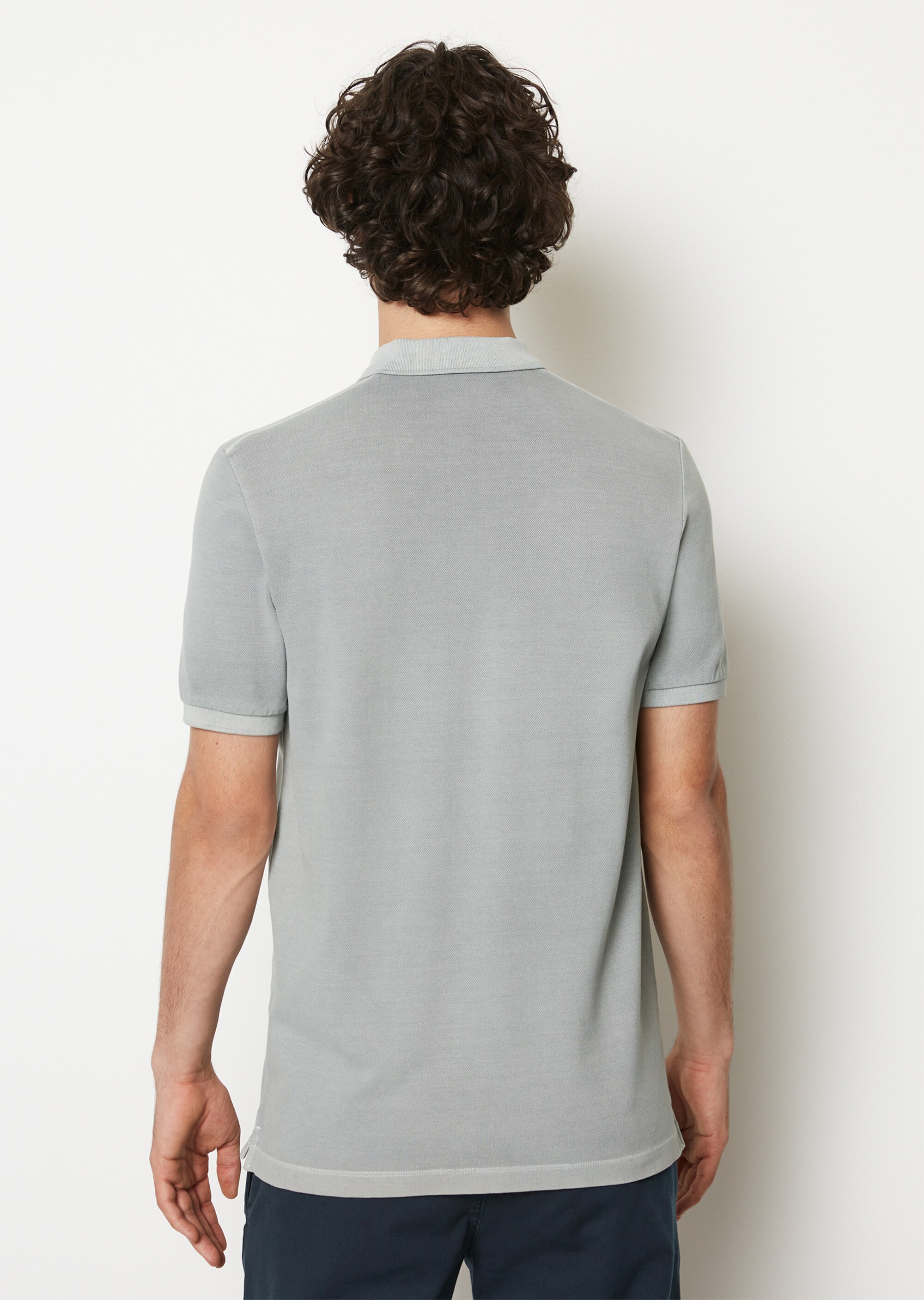 Kurzarm-Poloshirt Piqué shaped aus Organic Cotton-Stretch