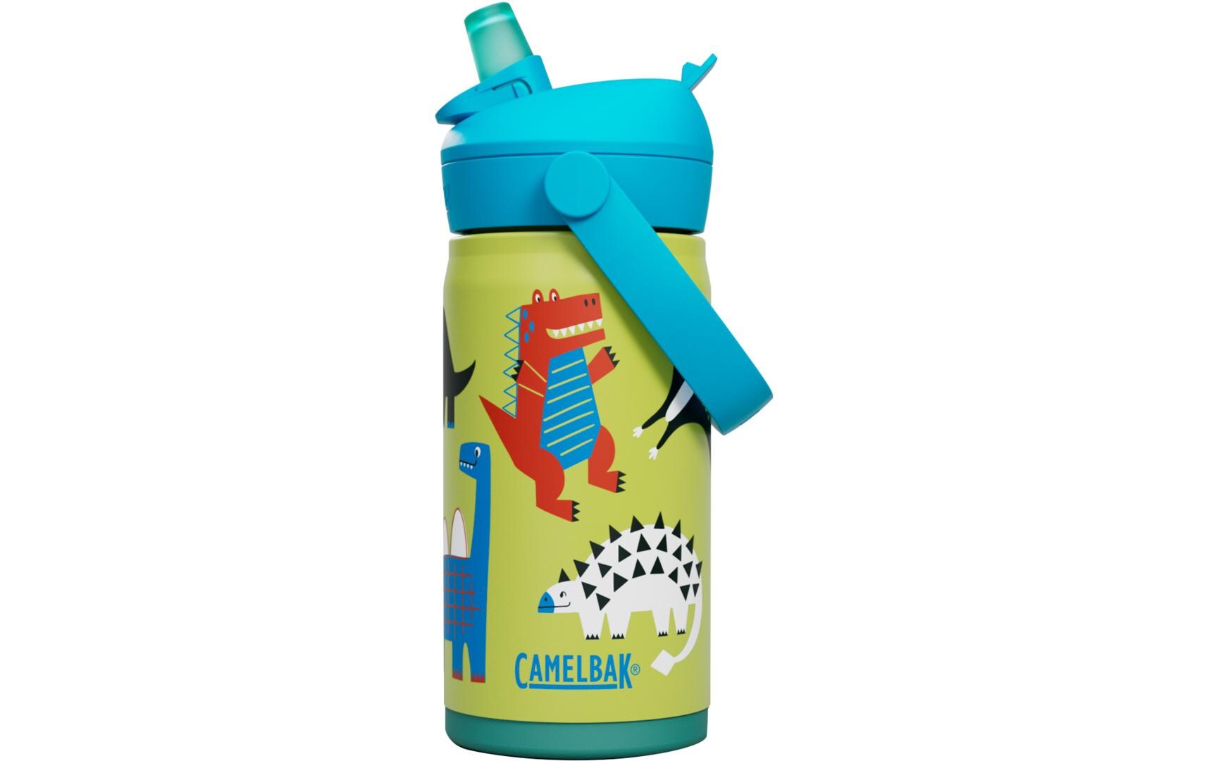 Trinkflasche Thrive Flip Straw Kids V.I. dino jam 400 mlFlasche aus Tritan für Kinder