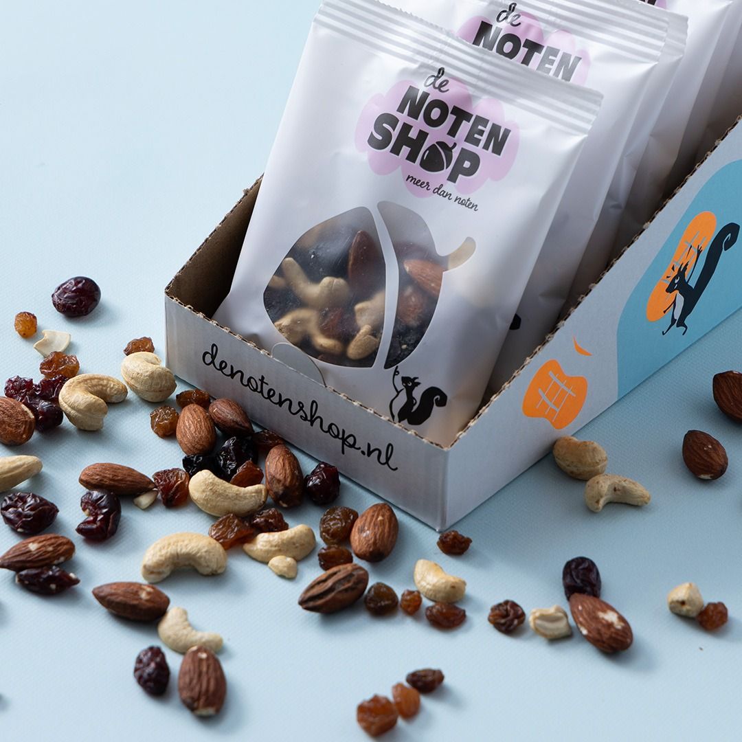 Snackbox rood fruit notenmix