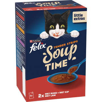 FELIX® Soup Filets met Rund, met Kip, met Lam Kattenvoer 6x48g