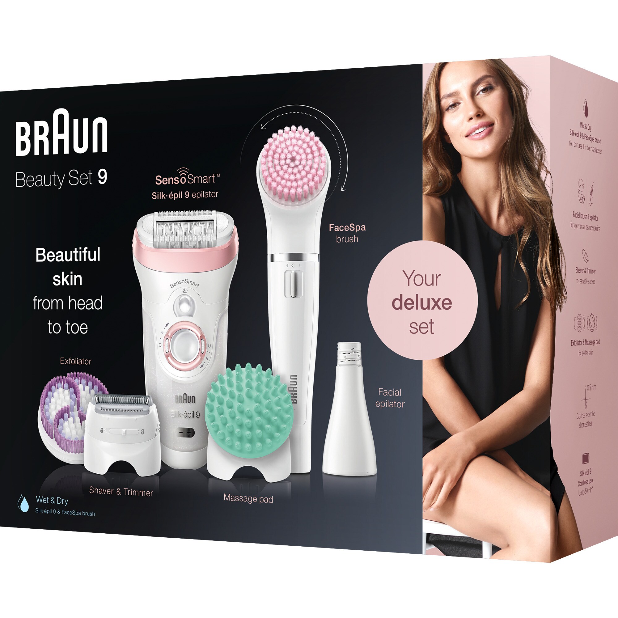 Braun Epiliergerät Silk-épil 9-995 SensoSmart Beauty Set 9