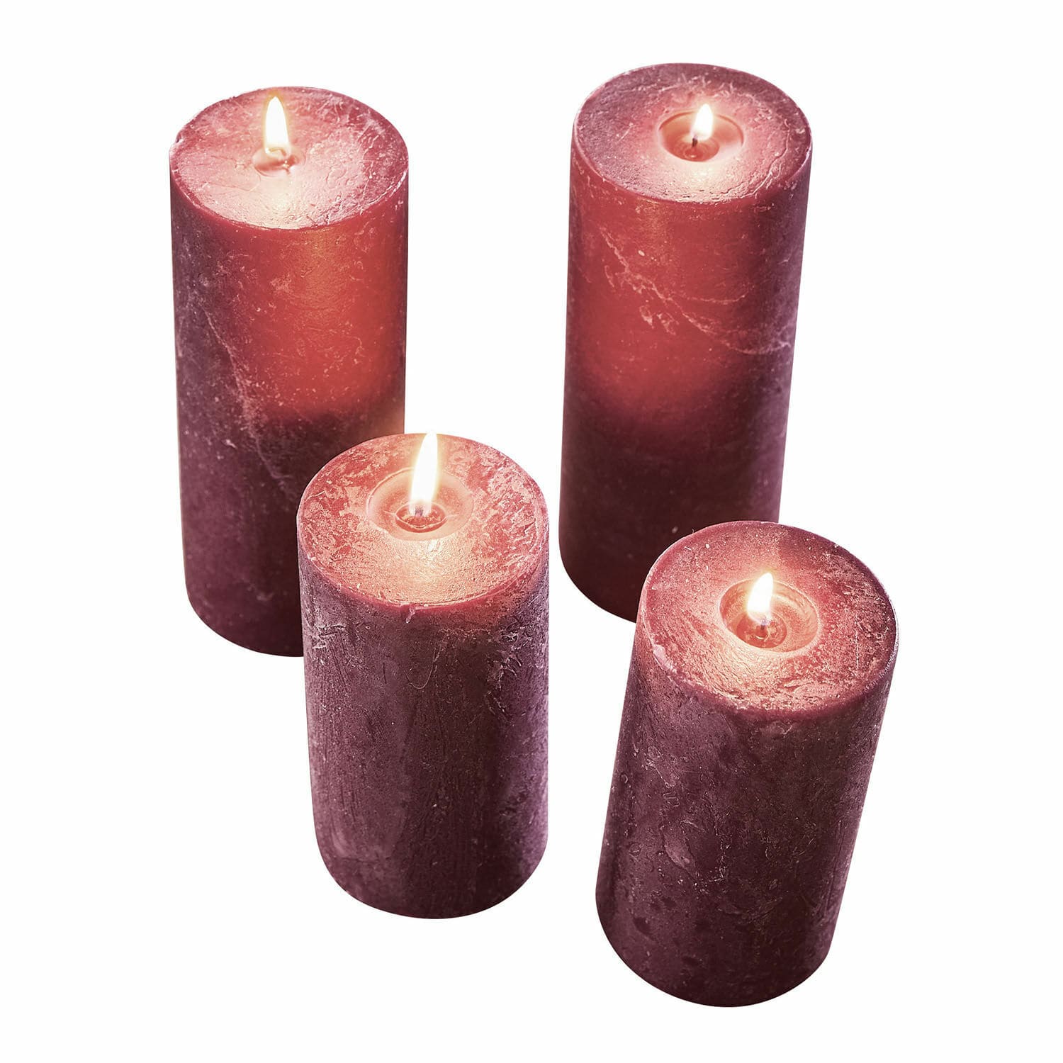 Kerze 4er Set Berekua bordeaux