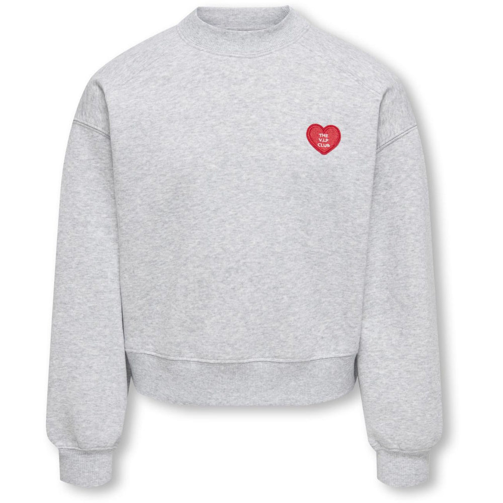 Køb kids ONLY Light Grey Melange Kogevisa L/S O-Neck Kort Swt