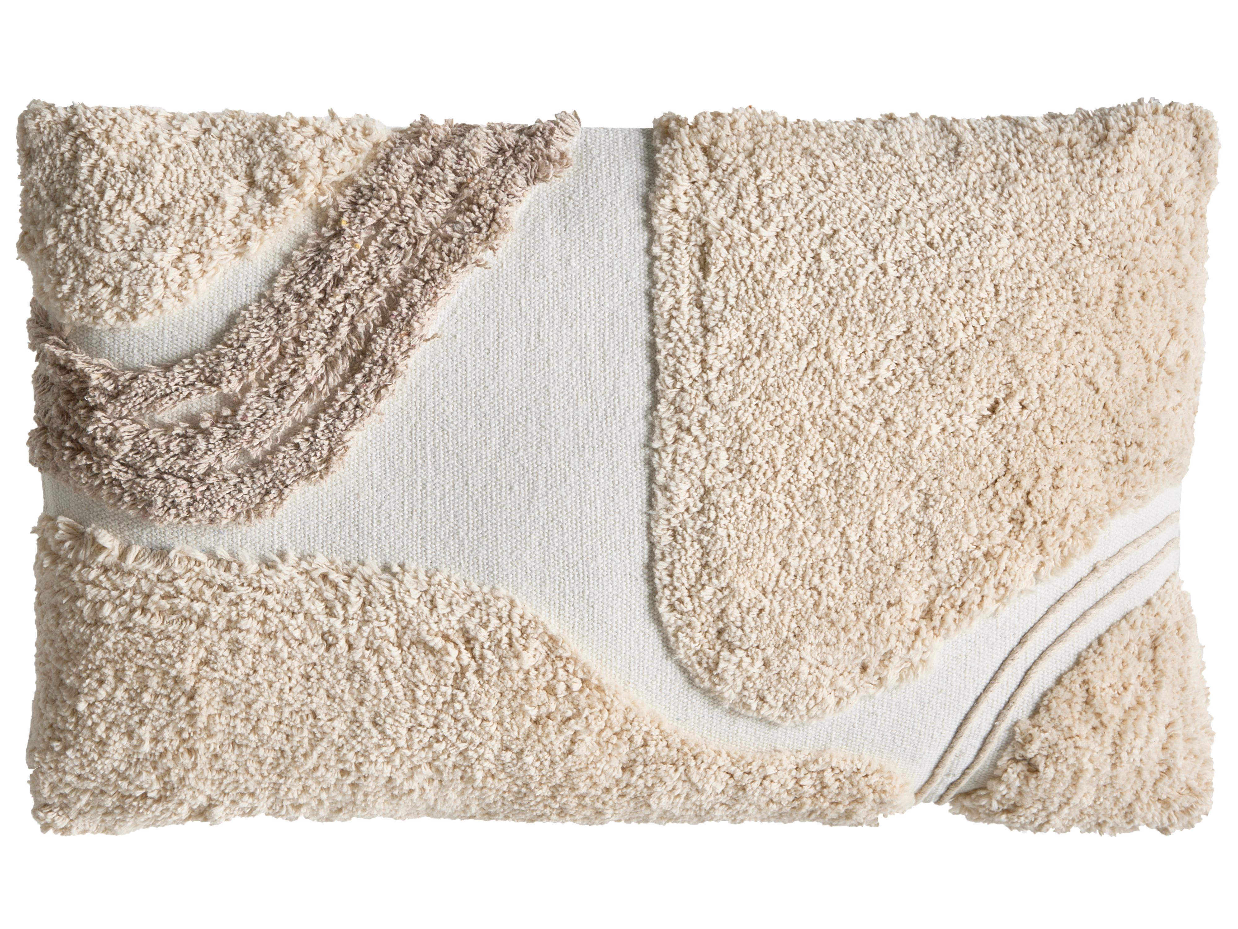 Set van 3 sierkussens ALSTONIA Katoen 30 x 50 cm 45 x 45 cm Beige abstract patroon