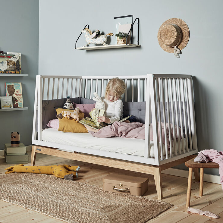 Leander Luna babyseng, 120x60 cm, Hvid/Eg