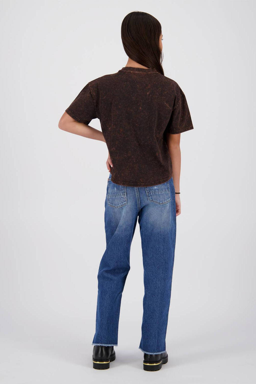 Vingino T-shirt Heane met printopdruk bruin
