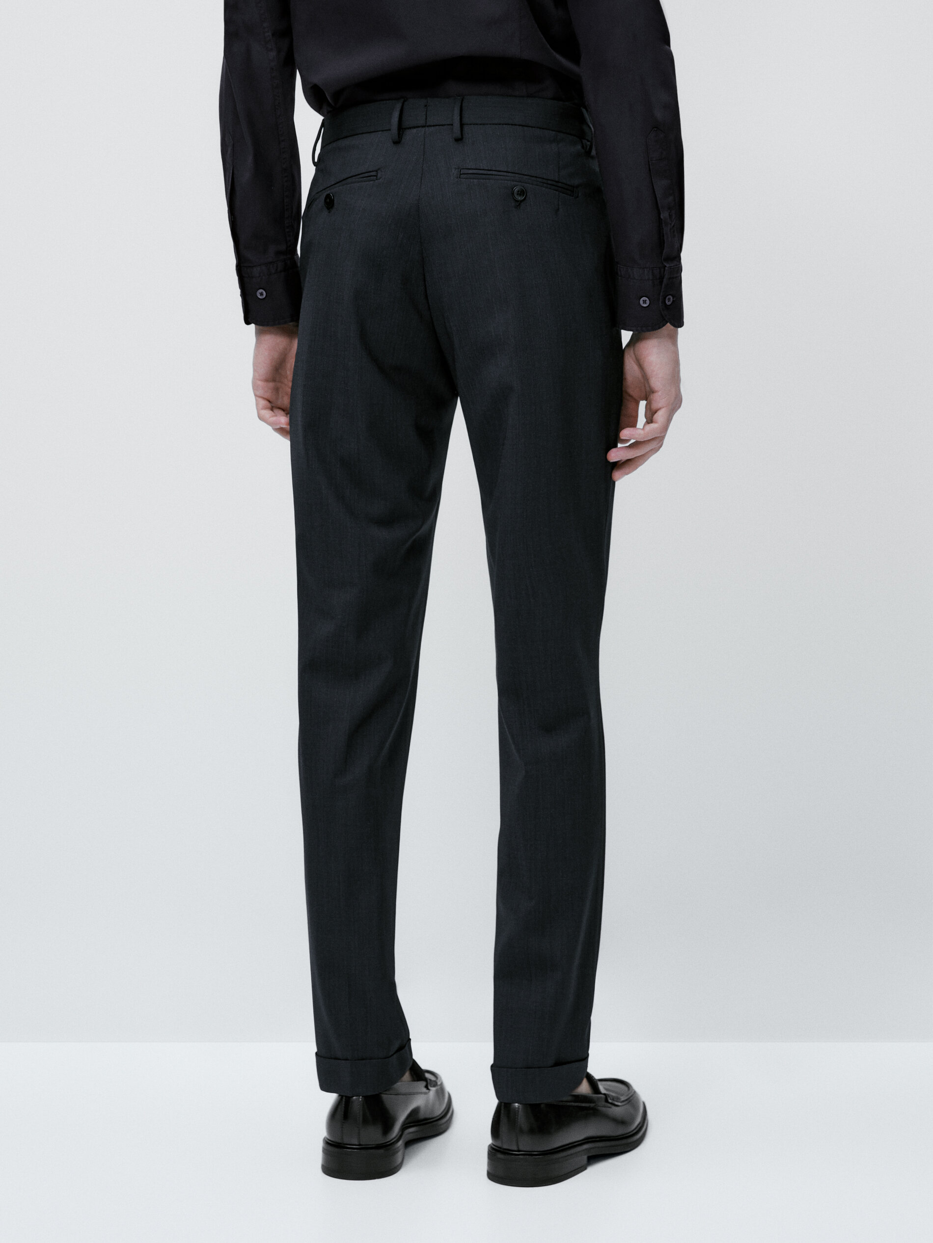 Calça pantalona mezcla lana - INDIGO