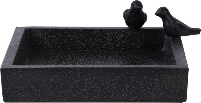 Esschert Design vogelvoeder- en drinkschaal zwart 31,7 x 31,7 x 12,4 cm