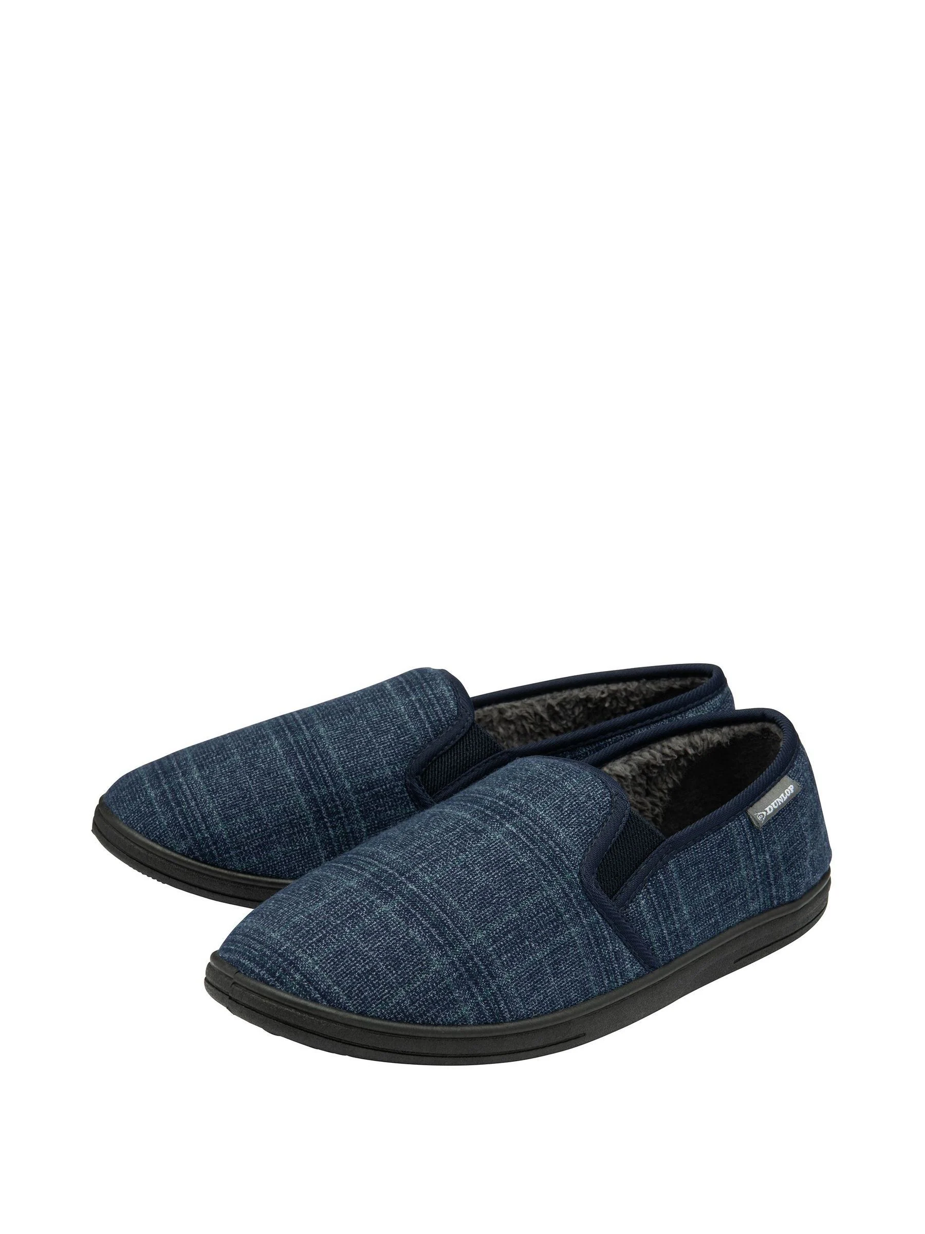 Blauw - Dunlop pantoffels met twee inzetstukken voor heren