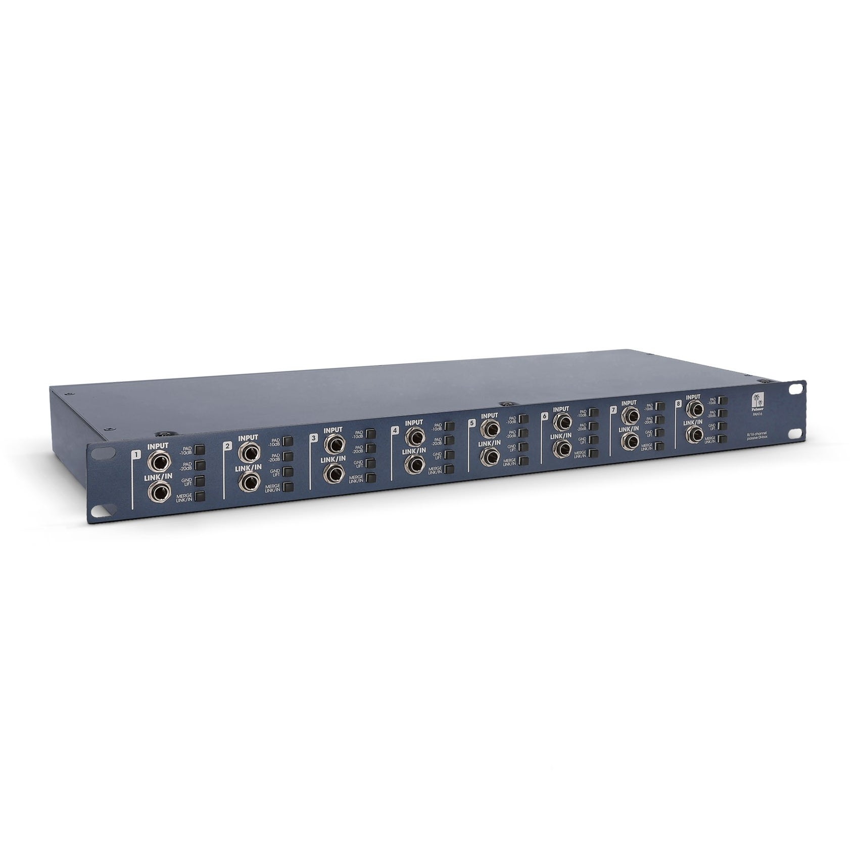 Palmer PAN 16 19 inch passieve 8-kanaals DI box