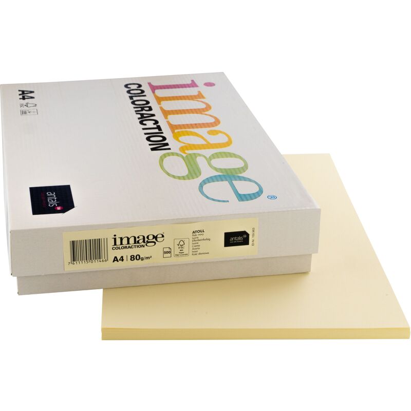 Image Coloraction Papier farbig, A4, 80 g/m², atoll elfenbein