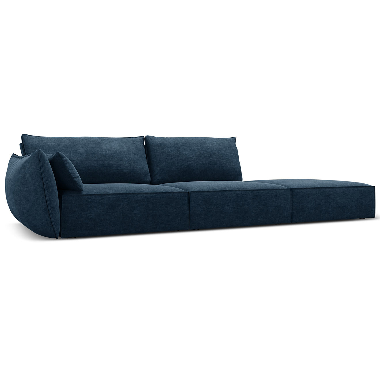 Mazzini Sofas Canapé gauche Vanda 4 Places bleu roi - 286x100x85 cm