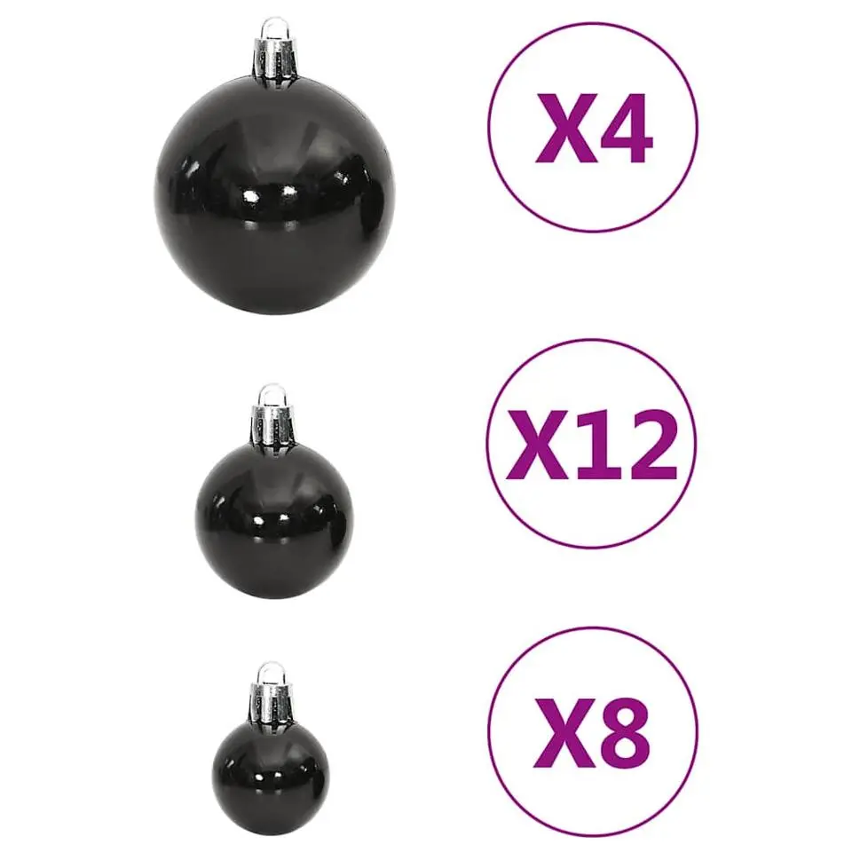 vidaXL - Kerstballenset - Zwart - Polystyreen