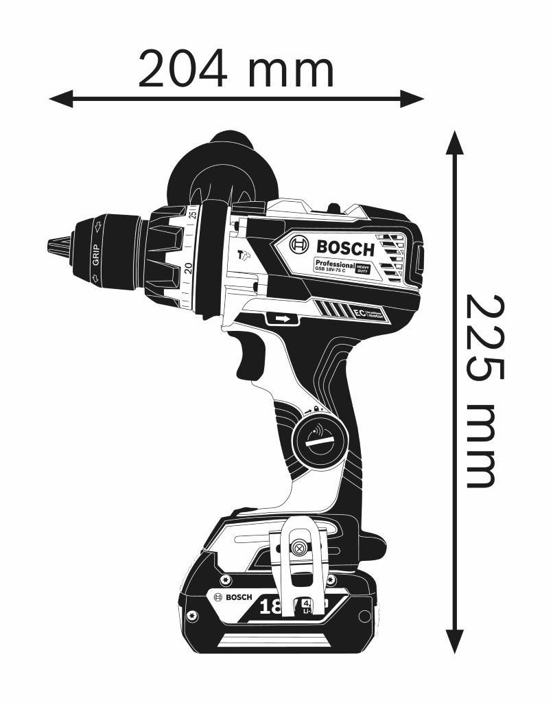 Bosch GSB 18V-110 C Li-Ion accu klopboor-/schroefmachine body in L-Boxx) - 06019G030A