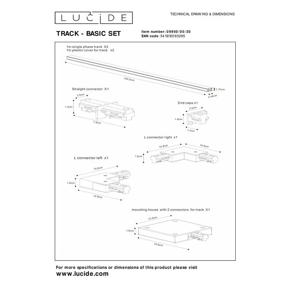 Lucide TRACK Railverlichting - Zwart