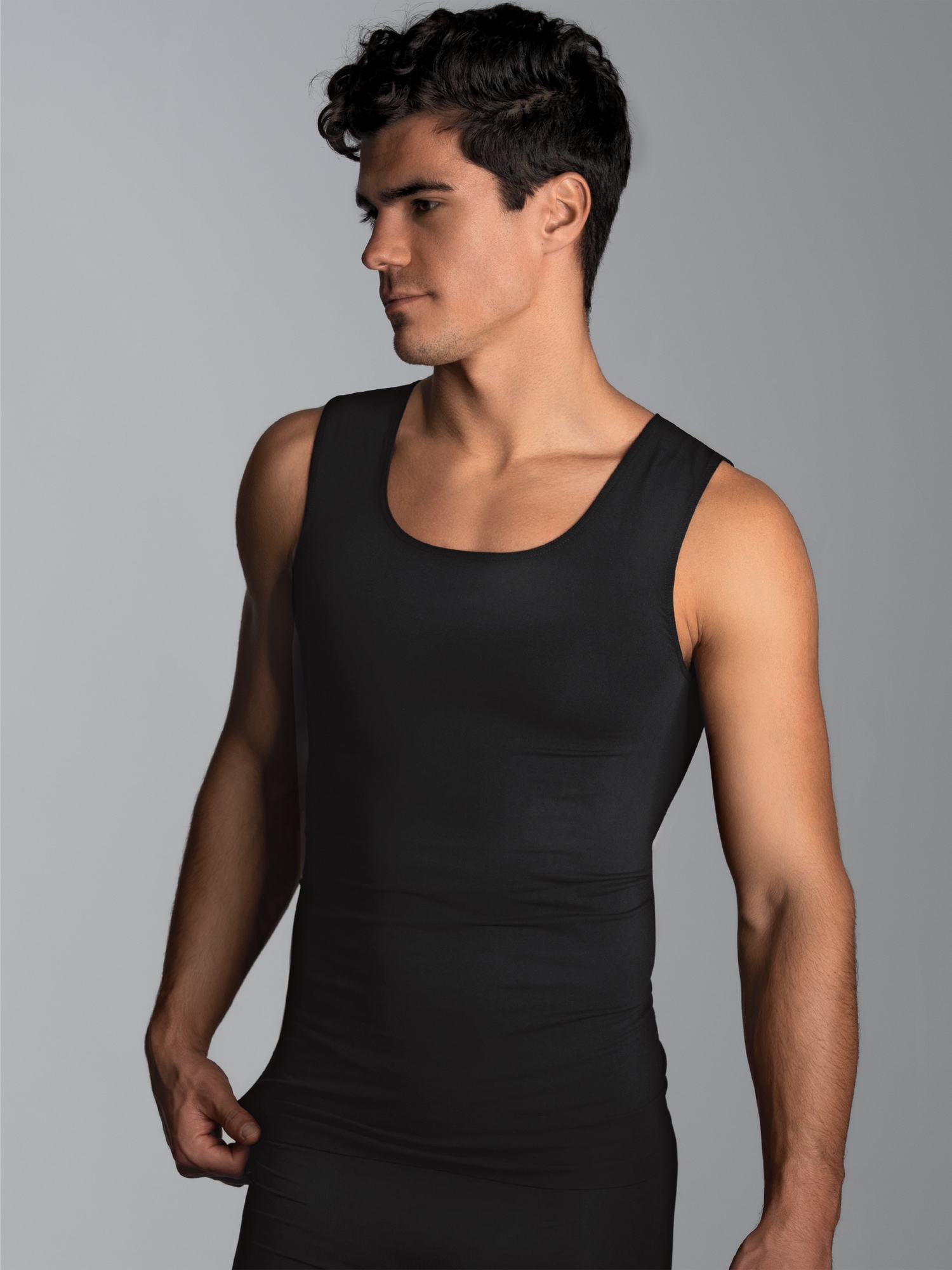 Nahtloses Trägershirt Schwarz