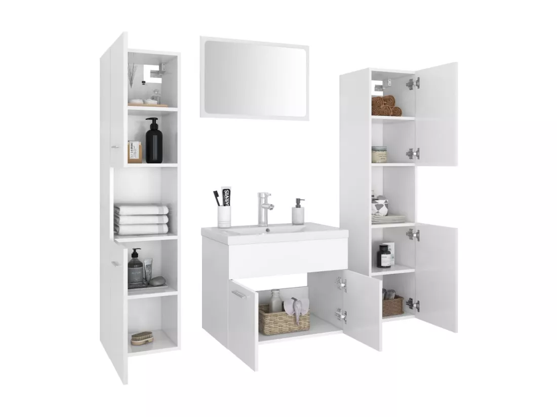 Ensemble de meubles de salle de bain Blanc 10