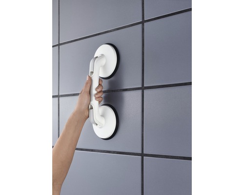 Reiszuignap met 2 zuignappen, premium wit
