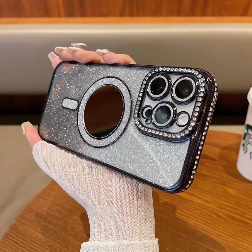 Epoch - Strass Spiegel Glitter Plating Telefoonhoesje - iPhone 16 Pro Max / 16 Pro / 16 Plus / 16 / 15 Pro Max / 15 Pro / 15 Plus / 15 / 14 Pro Max / 14 Pro / 14 Plus / 14