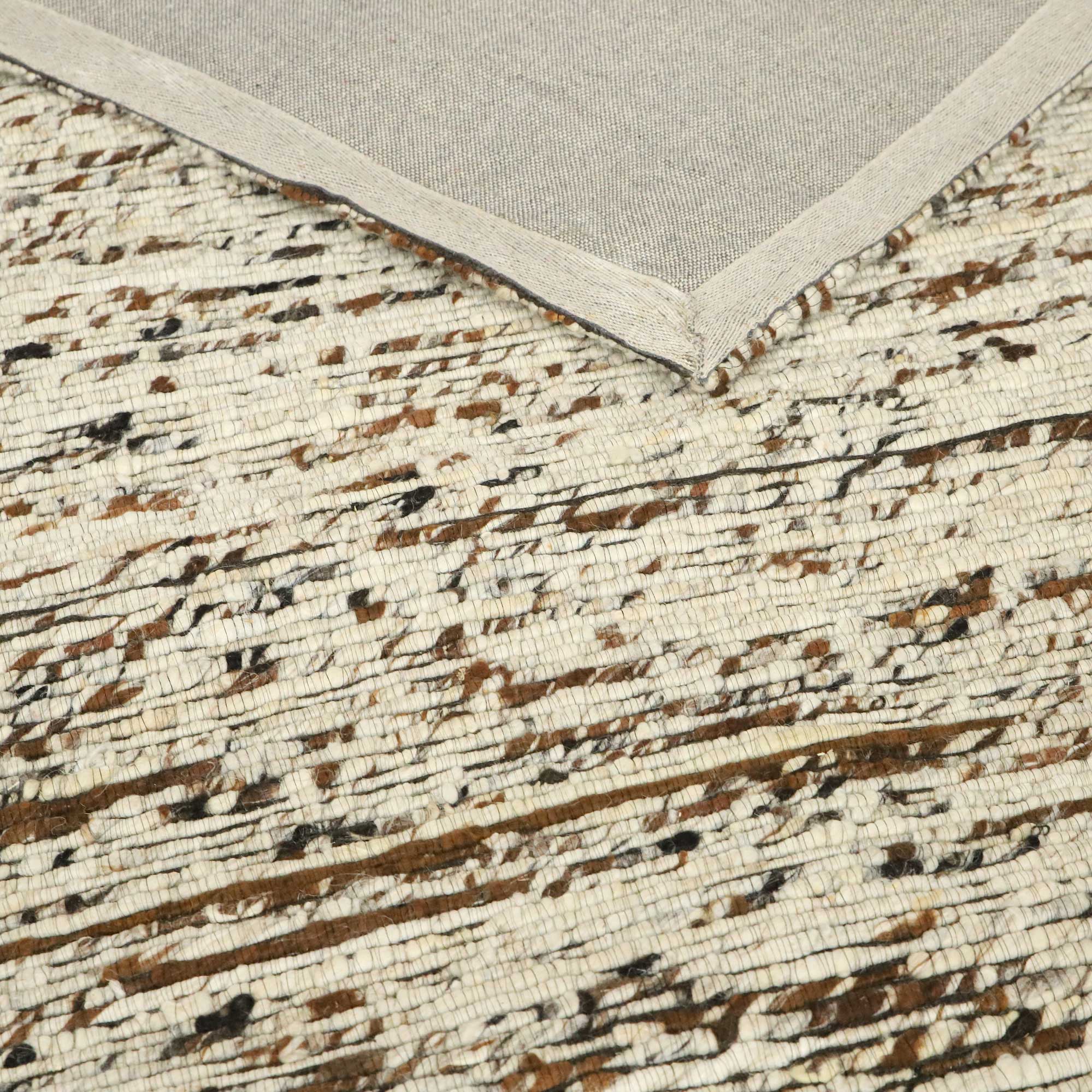 Woll-Teppich 'Eraste', braun-weiß, B 240 cm, L 170 cm von fischer's lagerhaus