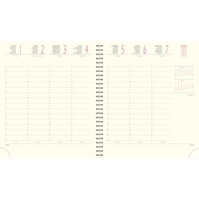 Agenda spiralé Duo Kaa Eurotime 18S - 1 semaine sur 2 pages - 15 x 17 cm - disponible dans différentes couleurs - Exacompta