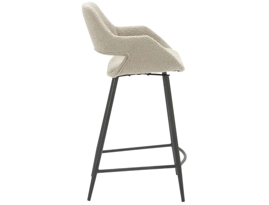 CONCEPT1 - Tabouret de bar Lot de 2 T. Esmee gris eff laine bouclette (plan)