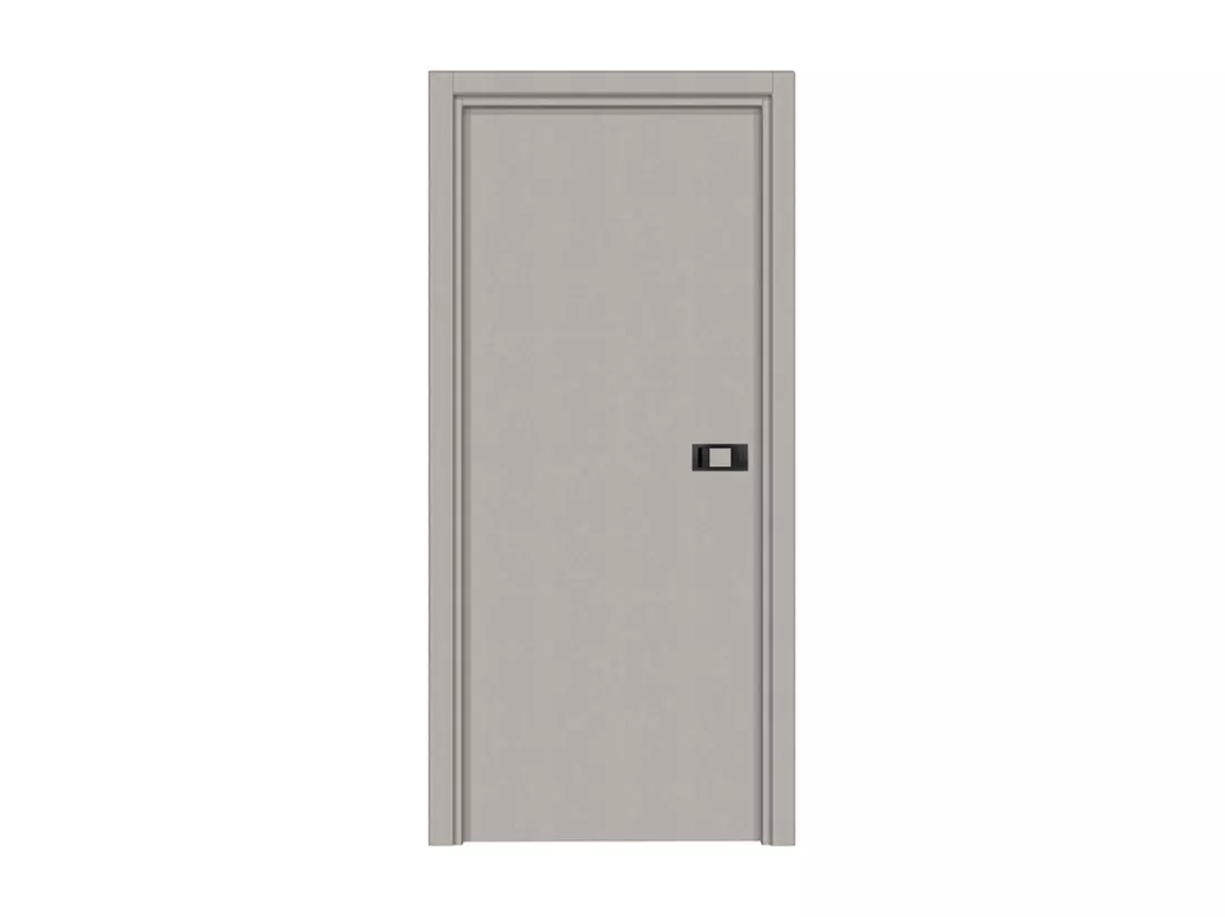 Bloc-porte pose fin de chantier collection Premium Miro avec poignée Exclusive noire, H.204 x l.63 cm, aspect cuir argile, réversible
