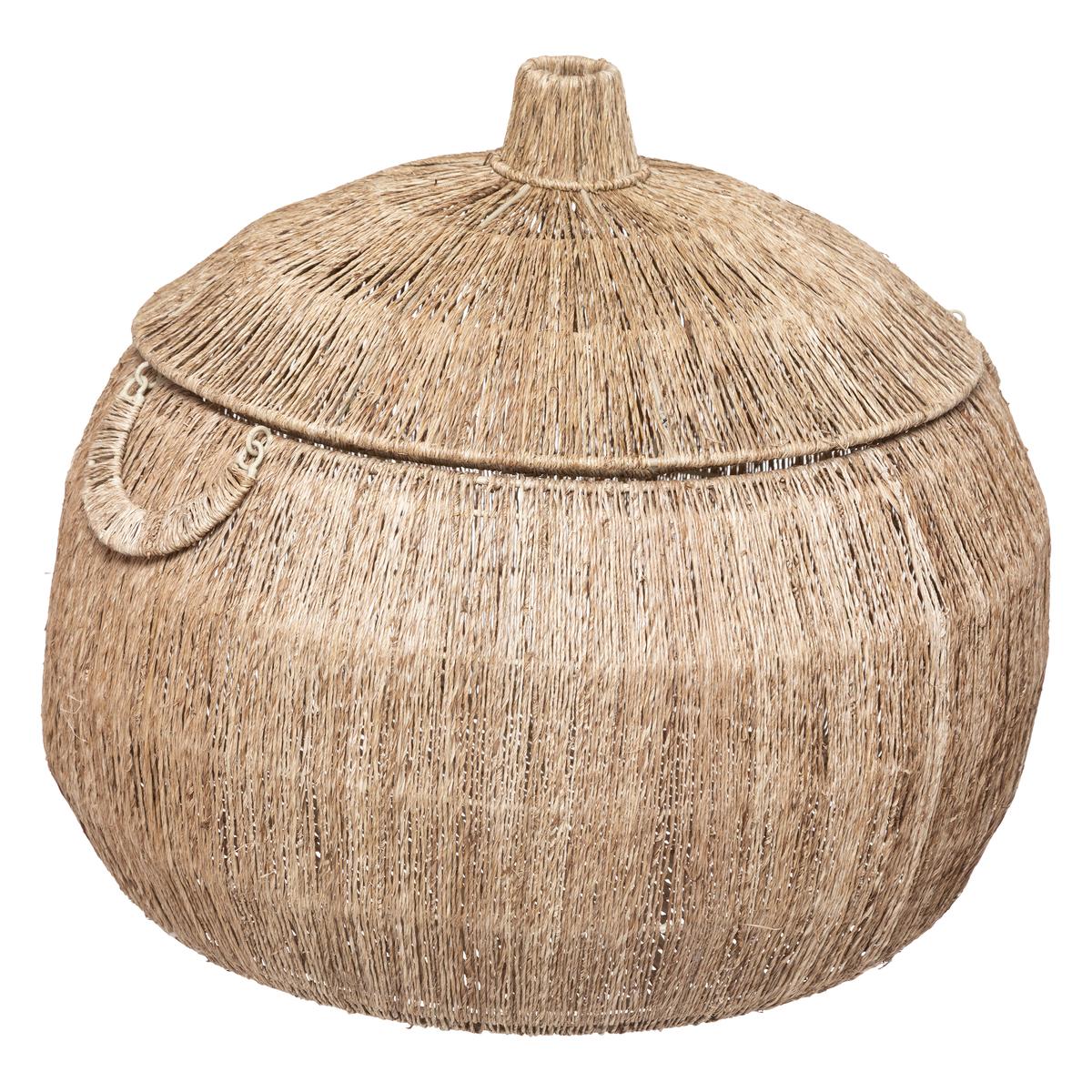 PANIER JUTE BALAYA ROND NATUREL D.44X43CM