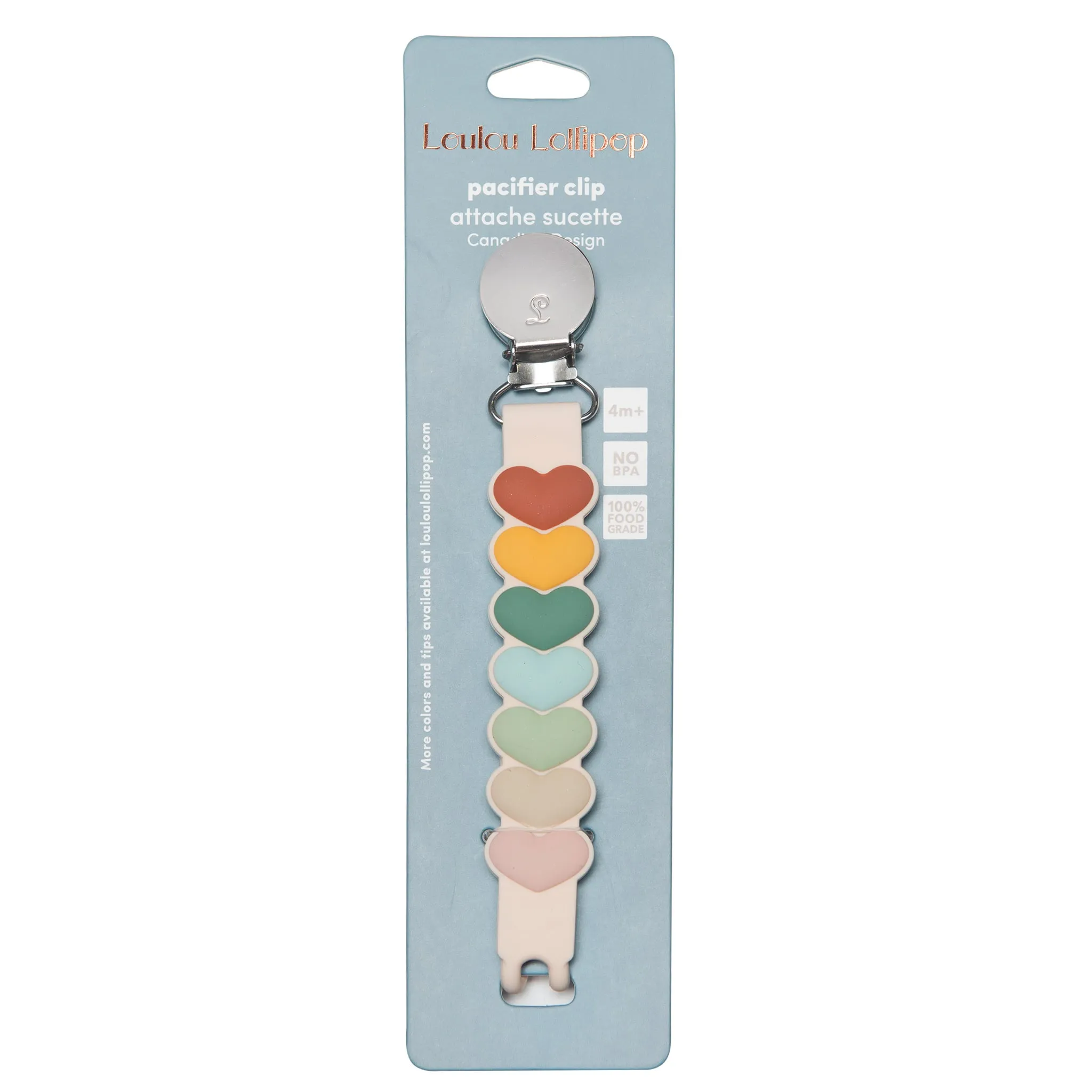 Loulou Lollipop Attache-Suce en Silicone - Coeurs