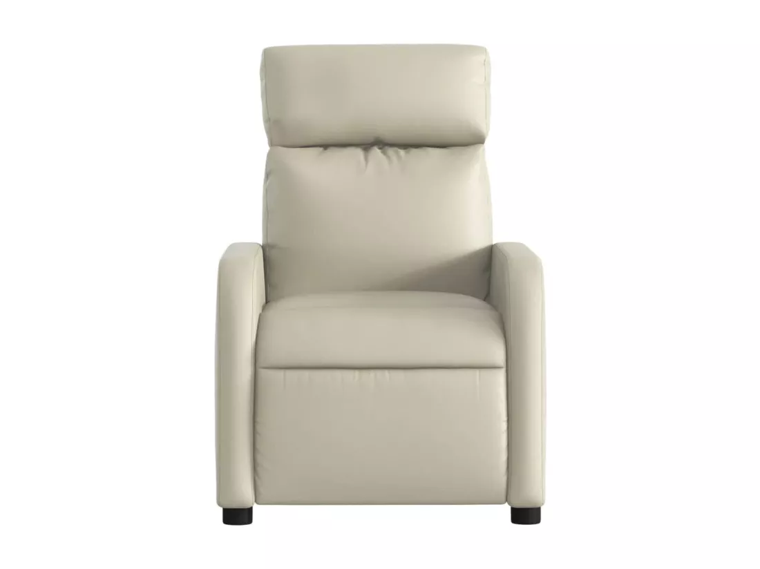Fauteuil inclinable massant Crème Similicuir