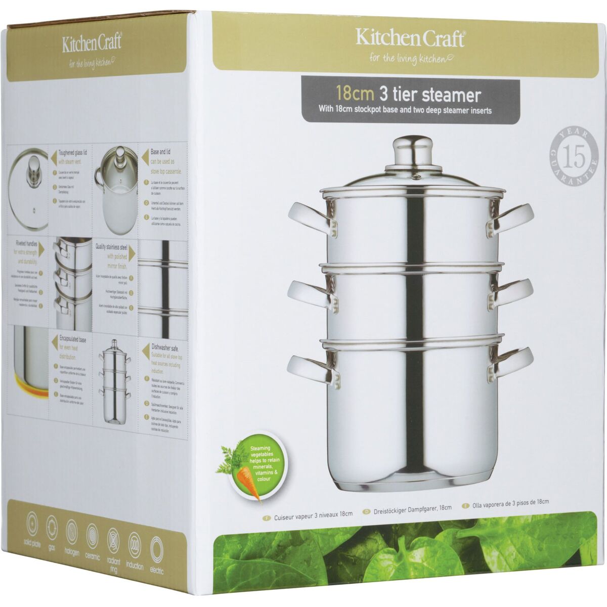 Dampkoker 4 deler 18 cm.