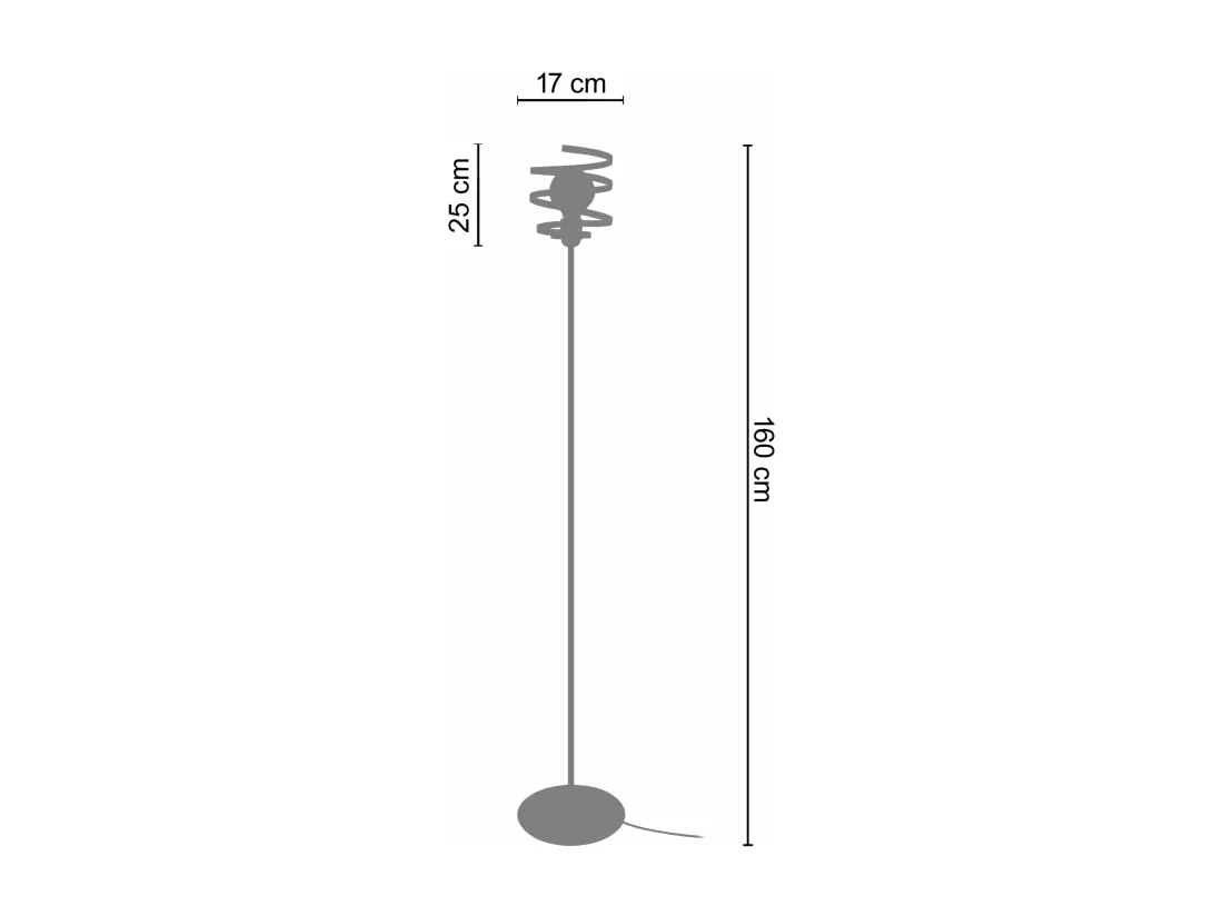 Lampadaire métal, marron 160 cm.