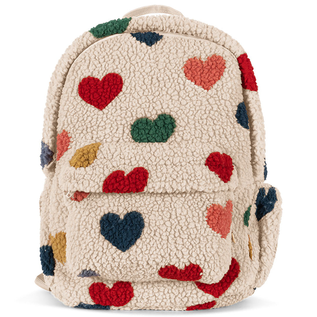 konges sløjd kleuterrugzak jody teddy - bon coeur coloré - 34 cm