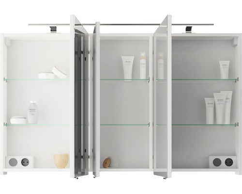 Pelipal Xpressline 4035 spiegelkast, 120 x 14,5 x 70,3 cm, wit, 3-deurs, LED, IP44