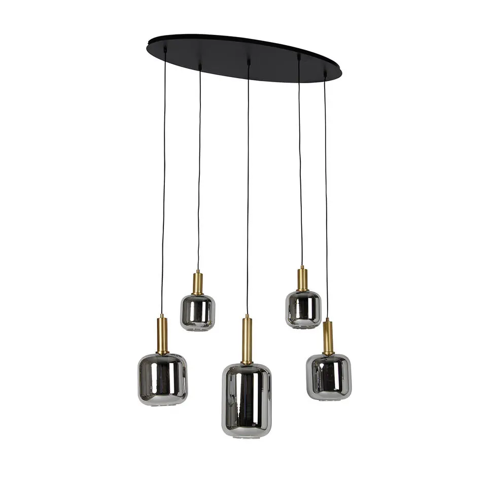 Qazqa hanglampen zuzanna grijs e27