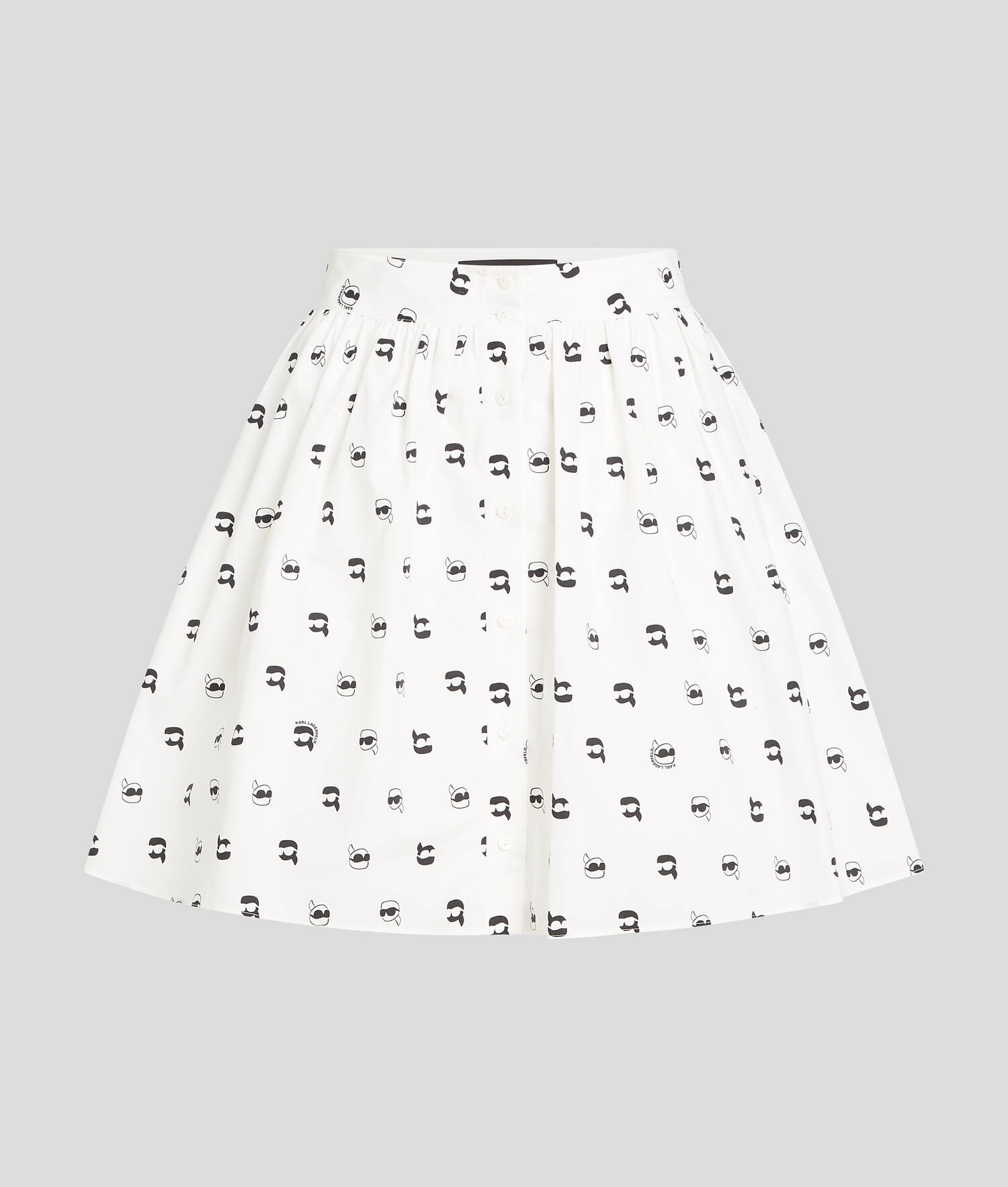 JUPE À IMPRESSION IKON INTÉGRALE - All Over Dot Print Blanc-Noir