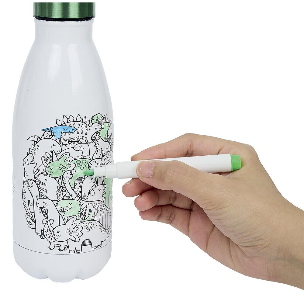 Kit gourde isotherme 350mL à colorier avec 6 marqueurs