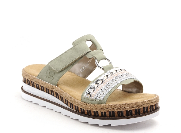 Rieker mules et sabots plats femme v79m6 vert