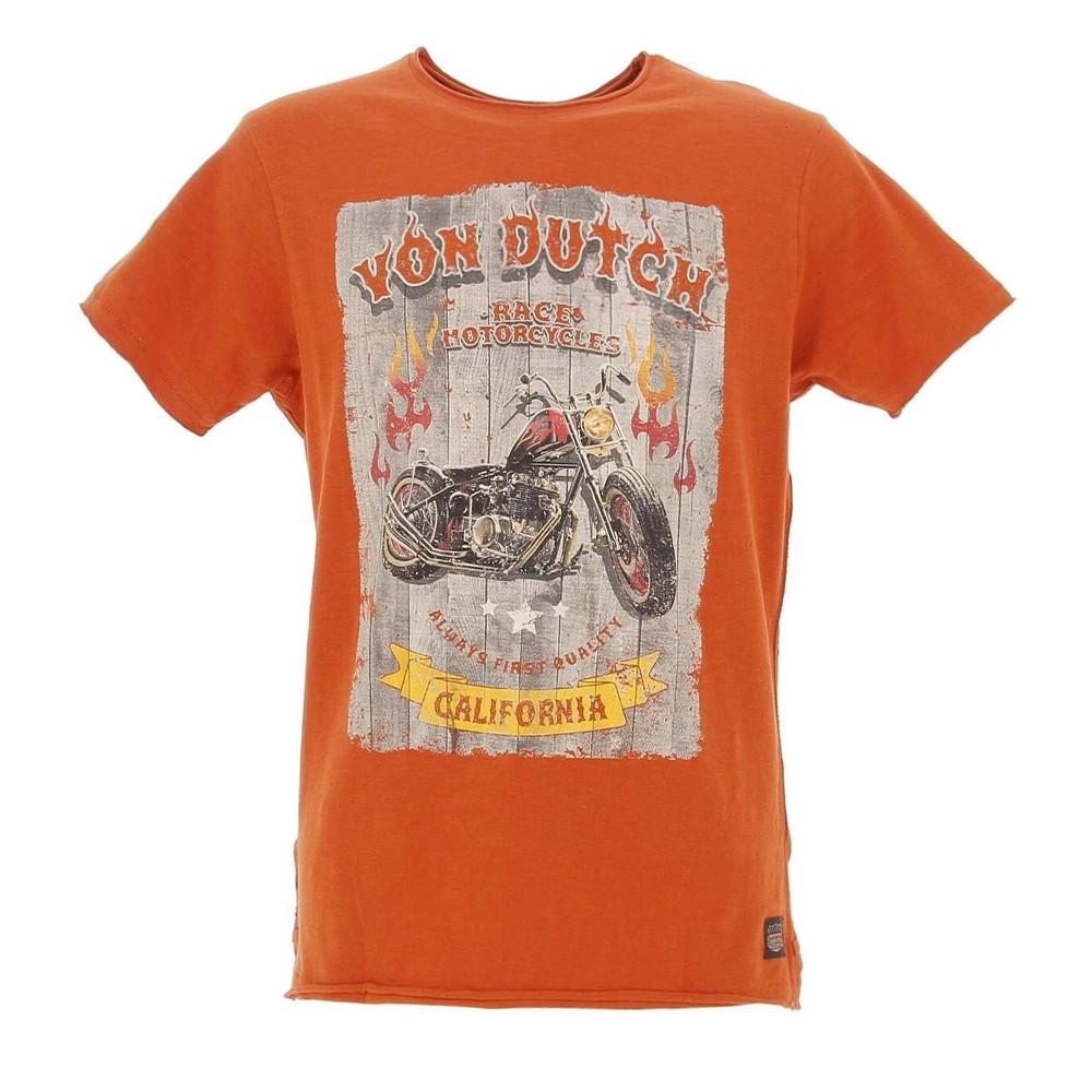 Von Dutch T-shirt Orange Homme Von Dutch RACE