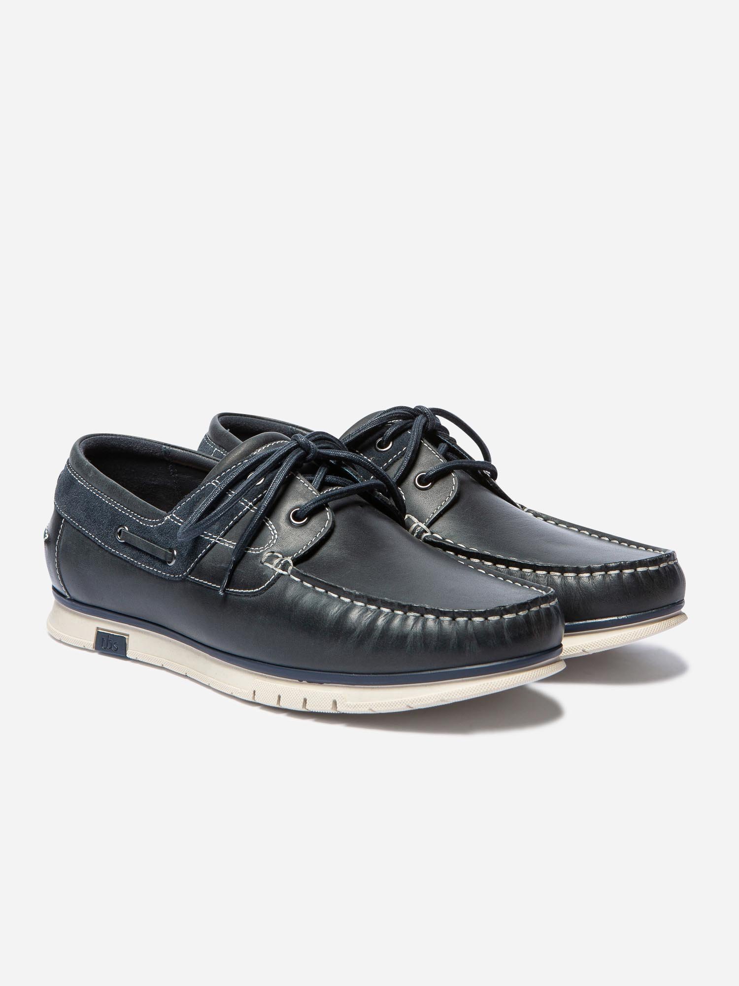 Chaussures Bateau Homme Souple Cuir Marine